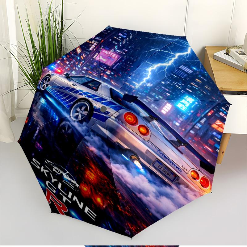 Автоматический складной зонт-трость Skyline GT Print, портативный, для улицы, поездок на работу, походов, кемпинга, идеальный подарок на день рождения
