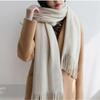 Scarf Women Winter Student New Knitted Couple Thickened Warm Female Solid Color Tassel Scarfs