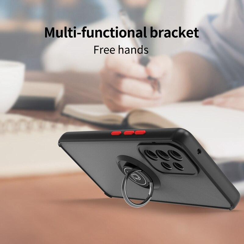 KEYSION Матовый чехол для Samsung A53 A33 A73 5G A23 A13, прозрачная противоударная задняя крышка с кольцом-подставкой для телефона Galaxy A52S A72 A32