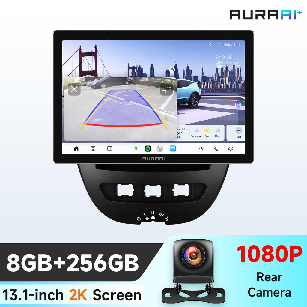 Hizpo 2K Экран Carplay Android Auto для Peugeot 107 2005 Citroen C1 2014 Toyota Aygo Автомобильный Инфотейнмент Мультимедийный Плеер GPS DSD Интеллектуальный Экран
