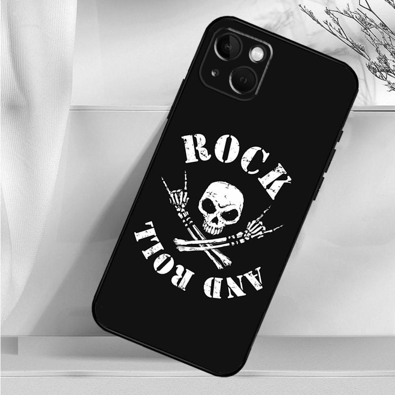 Ударопрочный чехол Rock and Roll Skull для iPhone 17 Pro Max 11 14 15 16 Plus 12 13 Mini 16e 17 Air Чехол для телефона