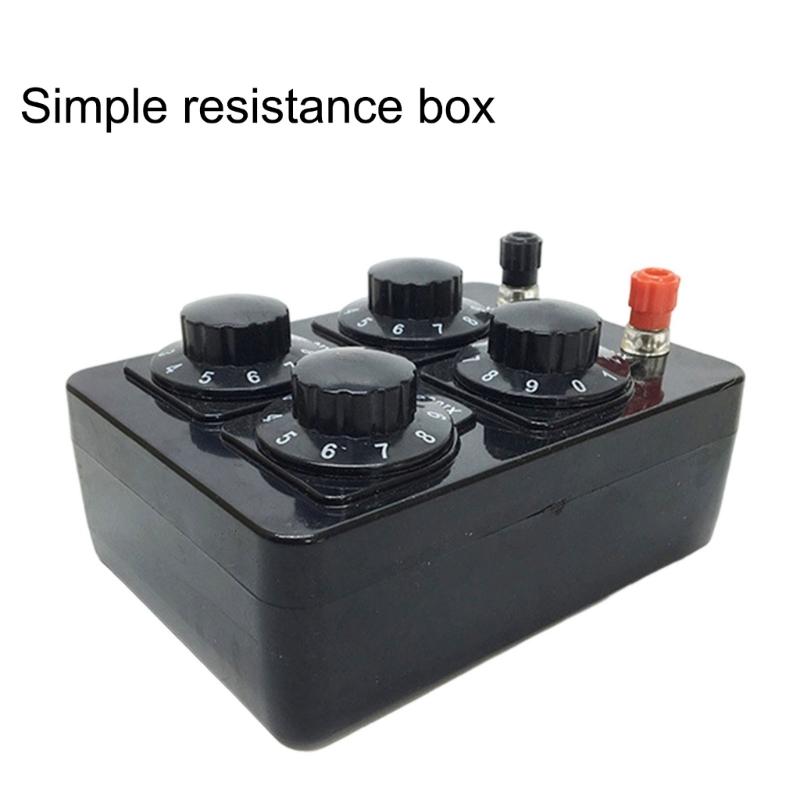 Коробка резисторов 9999 Ом 4 регулируемых значения Коробка сопротивлений для физических экспериментов и лабораторий