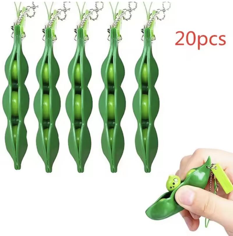 5 шт., набор игрушек для непосед, Portachiavi, декомпрессионные игрушки Edamame, мягкие игрушки, сжимаемые, горох, фасоль, брелок, милый стресс, игрушка для взрослых, брелок
