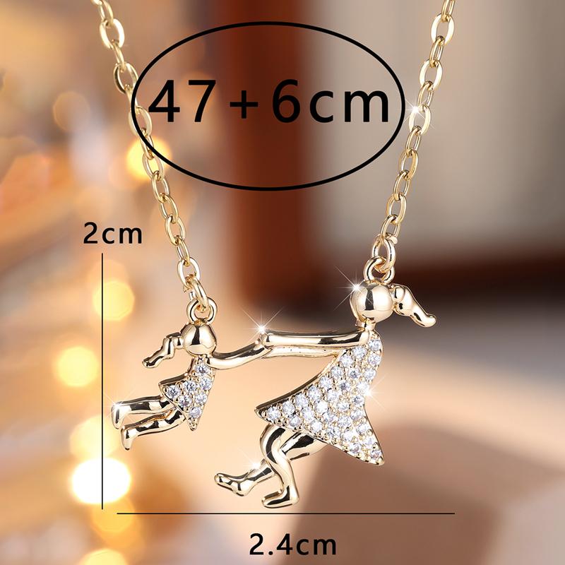 Золотого цвета ожерелье для матери и дочери с подвеской на цепочке, чокер с кубическим цирконием, ювелирные изделия, подарок на День матери