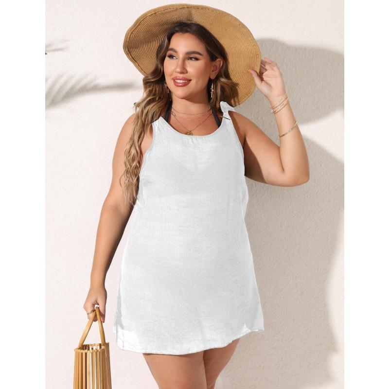 Женский пляжный сарафан-бикини больших размеров на завязках