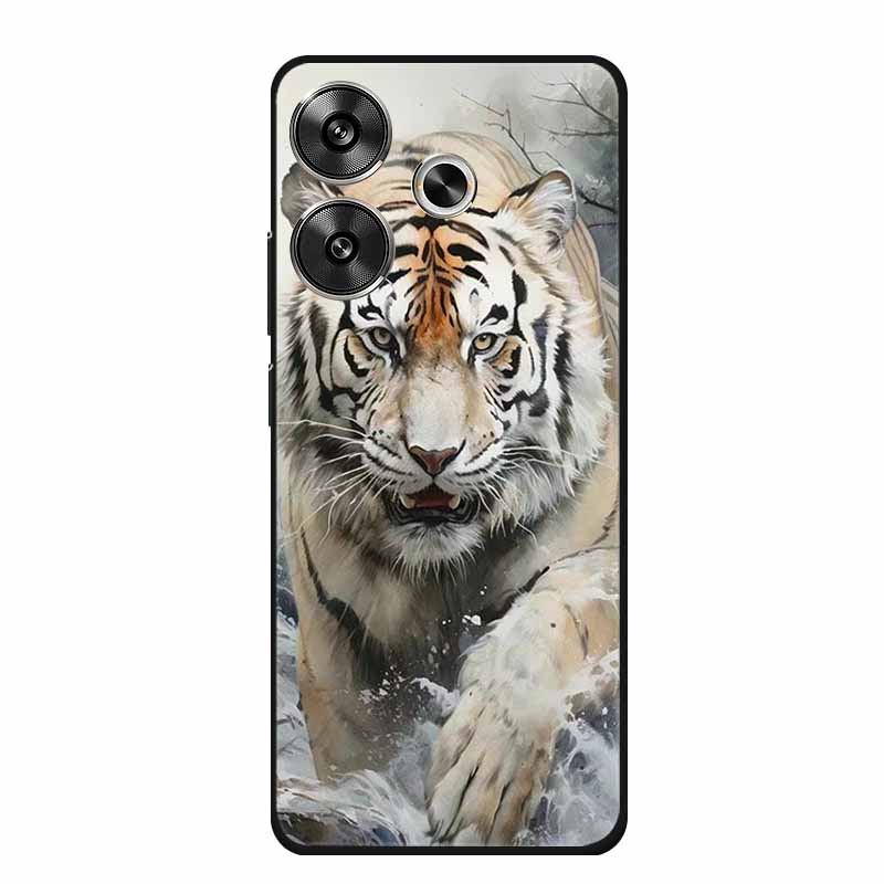 6.79" For Poco M6 4G Case POCOM6 Phone Cover Black Silicone Soft Back Cover Case For Xiaomi Poco M6 4G Case M 6 Protective Coque
