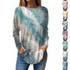 Модные женские повседневные топы с длинными рукавами и круглым вырезом с принтом