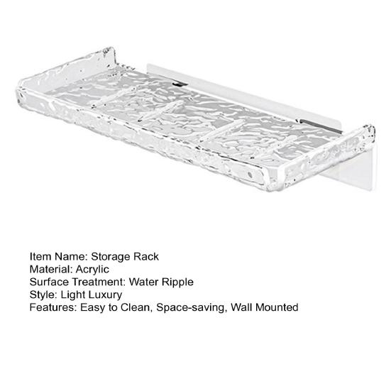 Стеллаж для хранения в ванной комнате, прозрачный акриловый волнистый дизайн, легко чистится, компактный настенный органайзер для мыла для ванной комнаты