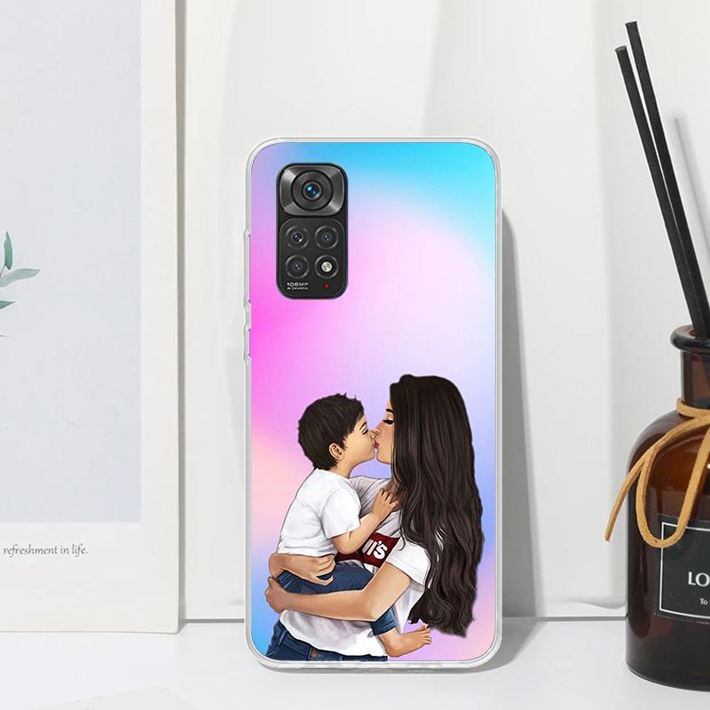 Женская Модная Девушка Супер Мама Чехол для Телефона Ребенка Для Xiaomi Redmi Note 15 13 14S 14 Pro Plus 12S 11S 10S 12 11E 10 11T Арт Fundas Ba