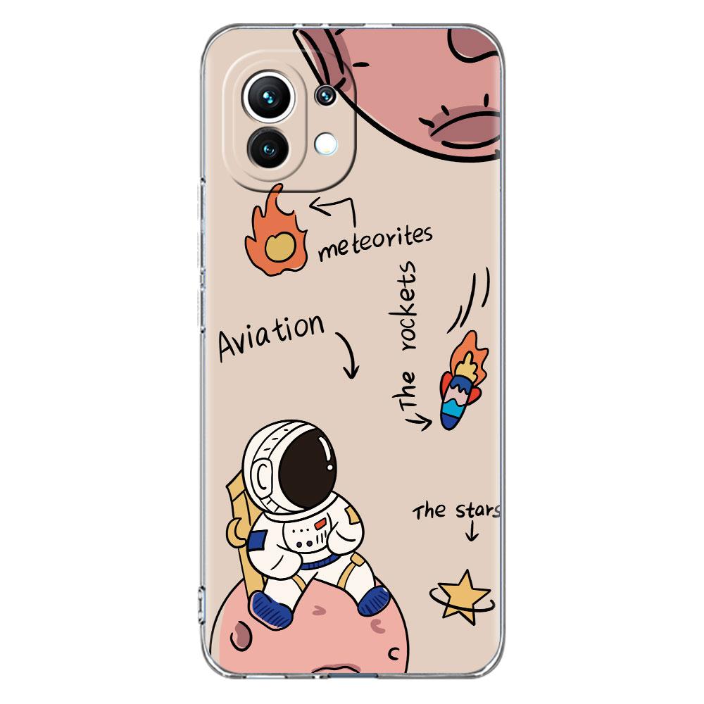 Роскошный прозрачный чехол с астронавтом для Xiaomi Mi Poco X3 NFC M3 Pro F3 F1 11 Lite 12 Note 10 11T 9T, прозрачный чехол для телефона