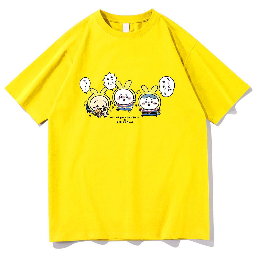 Kawaii Chiikawa T Shirt Unisex  Harajuku Graphic T-Shirt Unisex Japanese Anime Cartoon Casual Sand Cotton Tees Shirts Korea Clothes