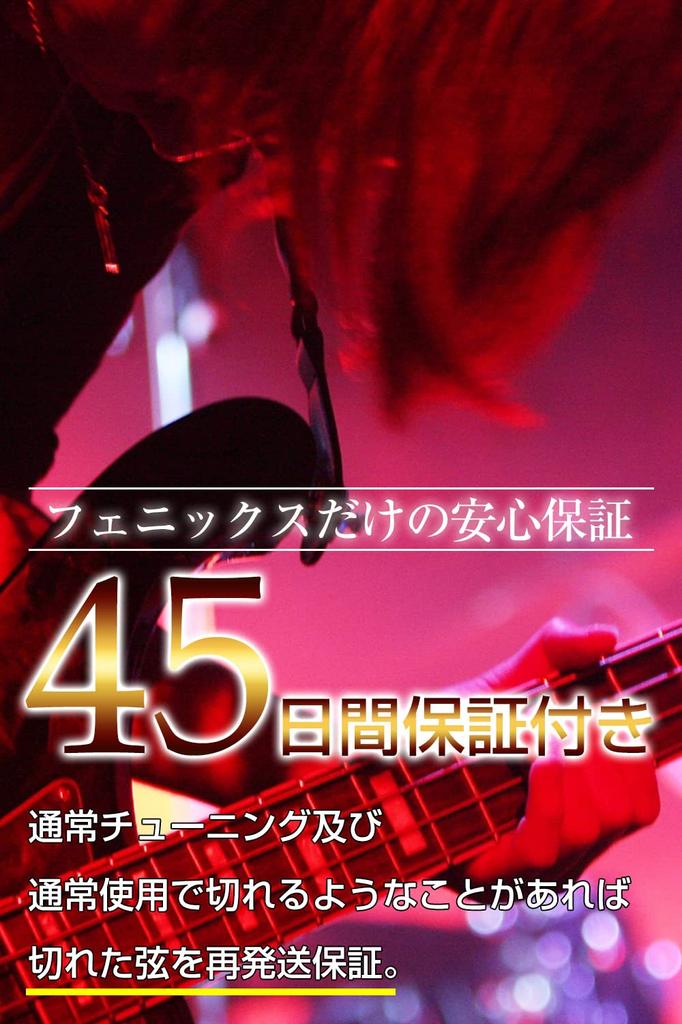 Струны для бас-гитары Phoenix Bass Струны для бас-гитары Концевой штырь с цветовой кодировкой Медиатор входит в комплект Гарантия 45 [Длинная мензура/4 струны] БАС/Чистка и<Long Days>