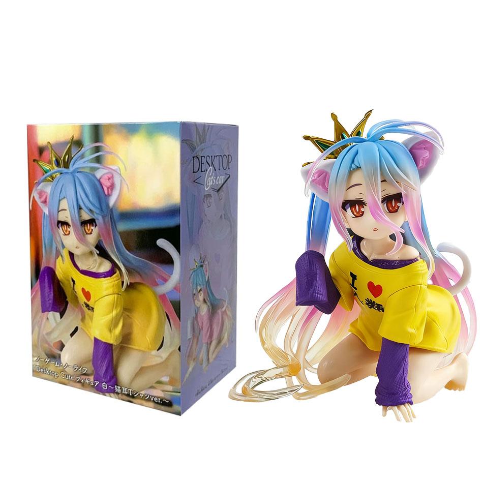 Новая аниме фигурка No Game No Life, настольная, милая, с ушками кошки, Широ, фигурка действия, украшения для комнаты, ПВХ, модель для коллекции взрослых, куклы, игрушки