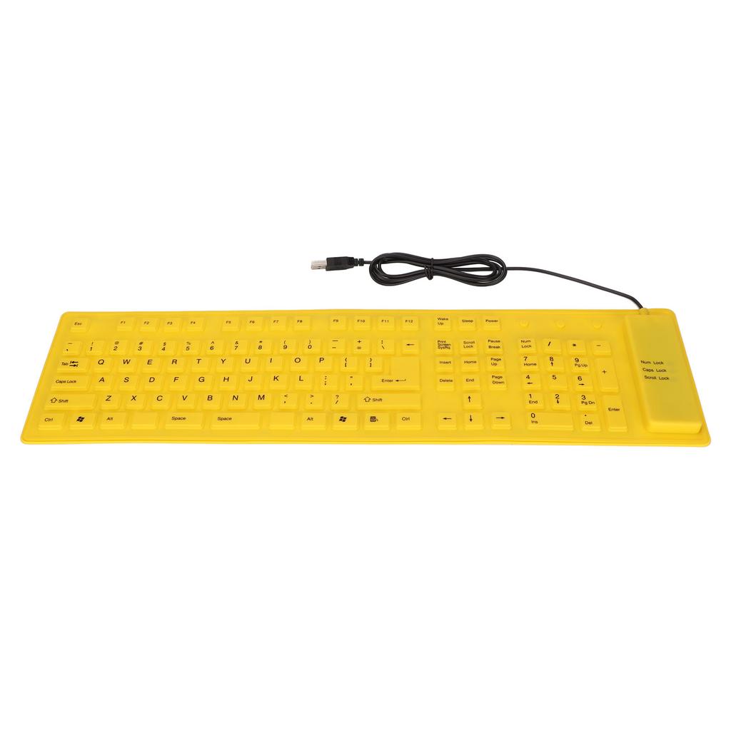 Складная силиконовая клавиатура 108 клавиш Складная силиконовая USB проводная водонепроницаемая бесшумная печать полная герметизация