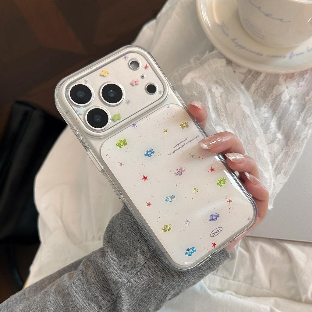 Яркий чехол для телефона с цветами и звездами для iPhone 16, iPhone 17 и iPhone 17 Pro Max