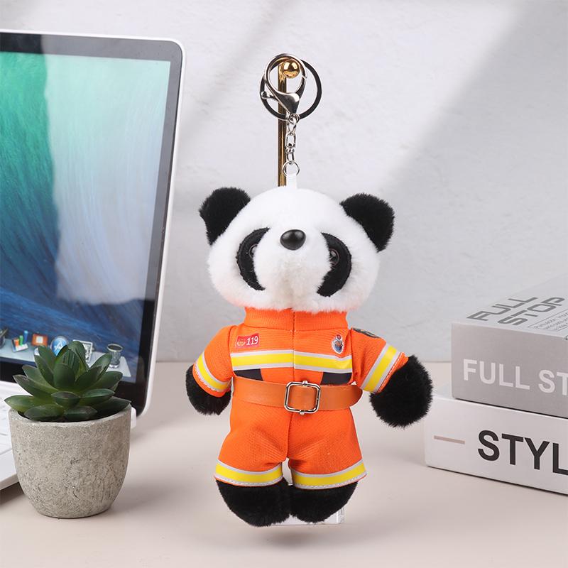 Дорожная полиция Маленький медведь панда плюшевые игрушки брелок полиция пожарные животные брелок кулон автомобиль рюкзак подвески сумка декор подарки