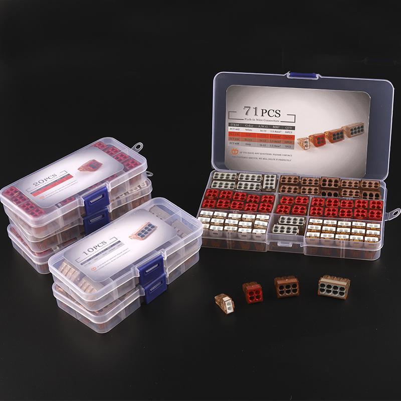 Boxed Quick Wire Connectors  2/4/6/8 Pin Boxed Push In Cable Plug-in Wiring Cable Conductor  Terminal Block  AWG 16-12