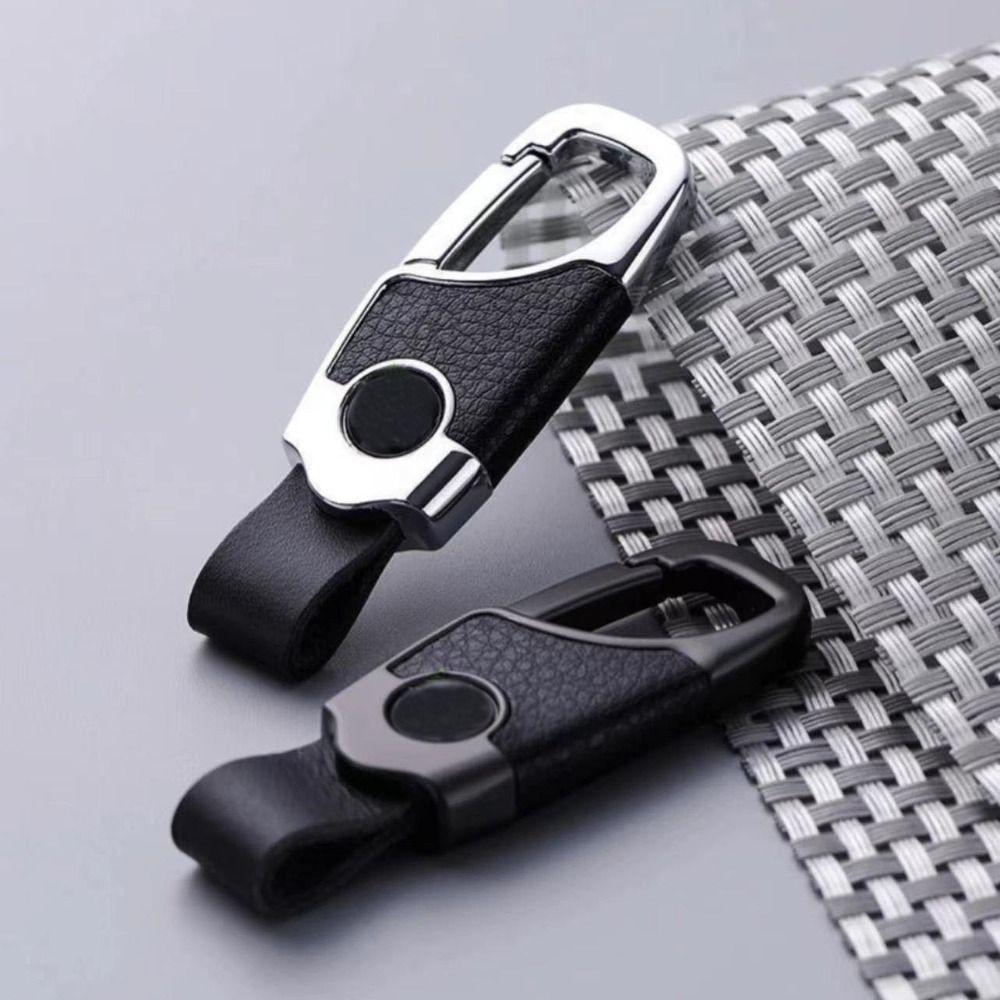 Cowhide Car Key Ring Genuine Leather Keychain Durable Key Ring Holder Auto