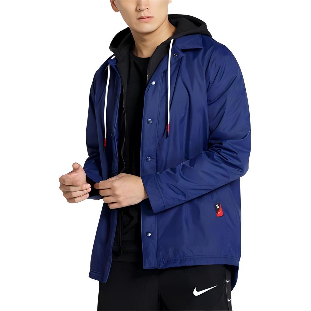 Nike KYRIE JKT PROTECT Флисовая подкладка Двухслойная Термокуртка с длинным рукавом Мужская Синяя AJ3528-478