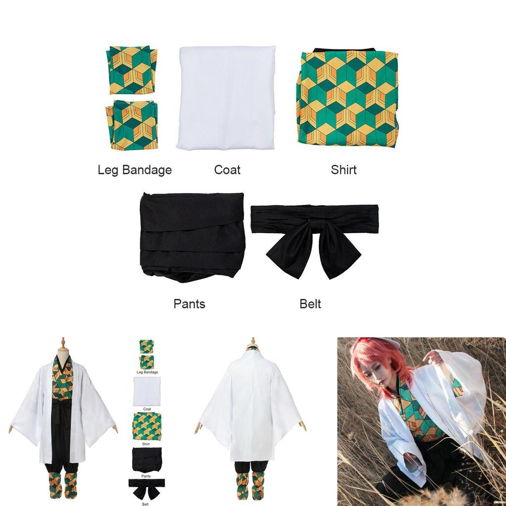 Костюм для косплея Demon Slayer Kimetsu No Yaiba Сабито Изысканный комплект кимоно и плаща для фанатов