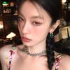 Punk  Hip-hop Fancy Handmade Round Beads Stainless Steel O Word Clavicle Chain Necklace Accessaries Choker for Women Men Jewelry