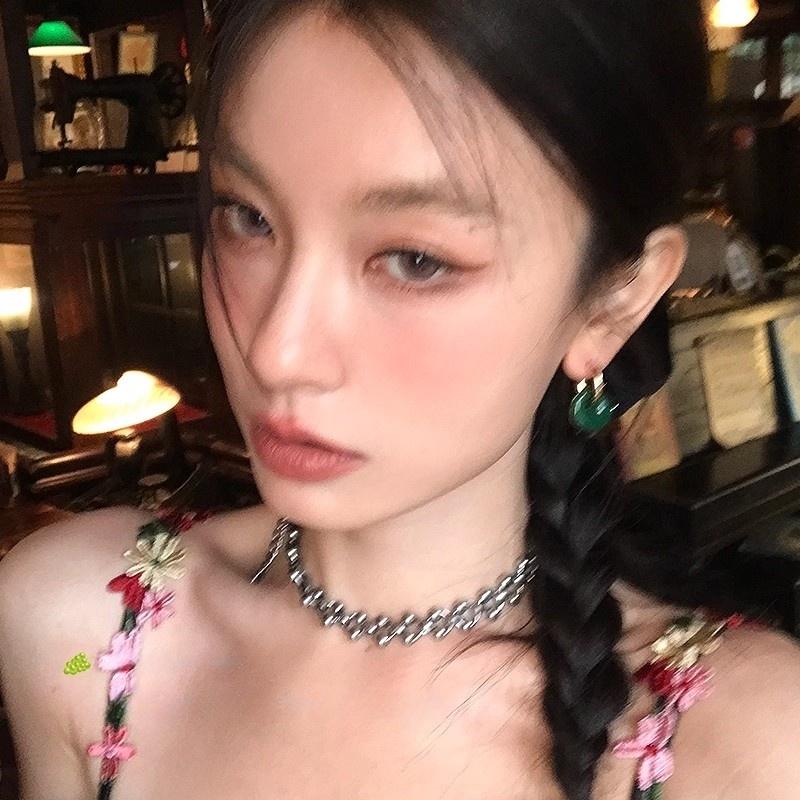 Punk  Hip-hop Fancy Handmade Round Beads Stainless Steel O Word Clavicle Chain Necklace Accessaries Choker for Women Men Jewelry