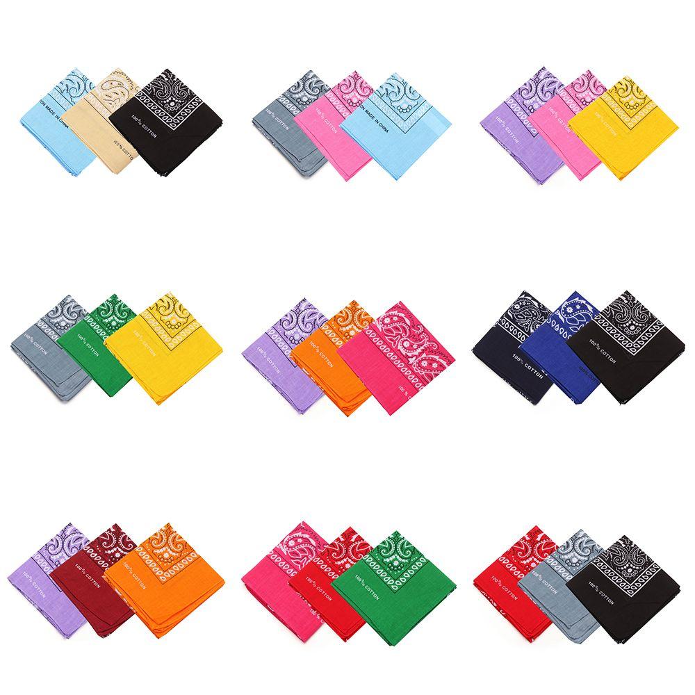 Головной убор Носовой платок 100% Хлопок Повязка для волос Пейсли Бандана Принтованные Квадратные Шарфы Напульсник