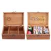 Portable Basket Empty Sewing  Storage Case Wooden Box Sewing Kit Box Needle Thread Storage Case