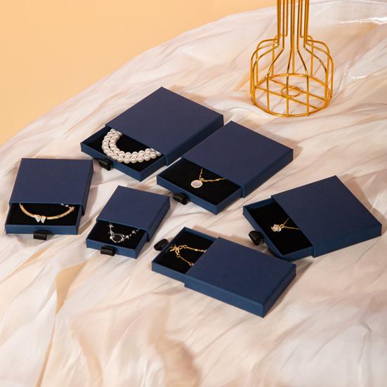 3Pcs Cardboard Jewelry Boxes Drawer Type Lightweight Portable Jewelry Organizer Box for Bracelets Earrings Necklaces