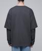 MUSINSA STANDARD Oversized Crew Neck Layered Sleeve T-Shirt [Dark Gray]