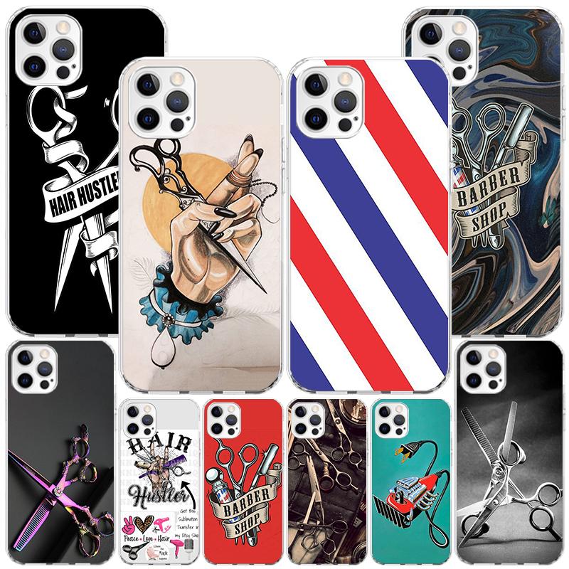 Hair Stylist Scissors Brush Phone Case For iPhone 17 Air 16 Pro Max 16E 15 + 14 Plus 11 12 13 Mini 7 8 SE Gift Print Cover Funda