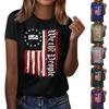Women's Casual Independence Day Printed T-Shirt Round Neck Pullover Short Sleeve Top