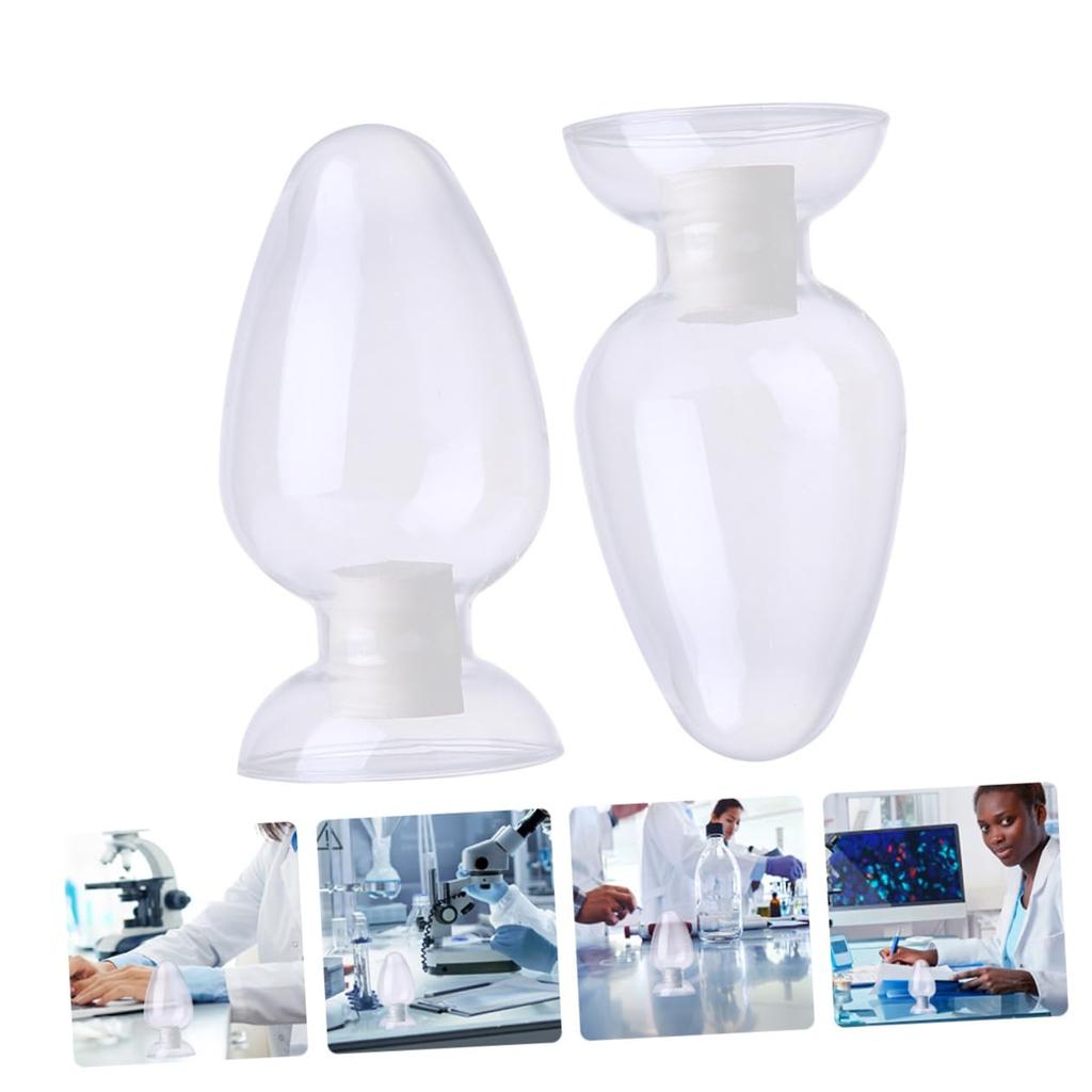 POPETPOP Набор из 3 стеклянных банок в форме сердца, Бутылки для демонстрации семян, Лабораторные бутылки для образцов, Стеклянные бутылки для образцов, Стеклянные бутылки для хранения сред, Стеклянные конические