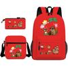 New Kapibara Student School Bag Fashion Popular Backpack Shoulder Bag Pencil Bag Three-piece Set