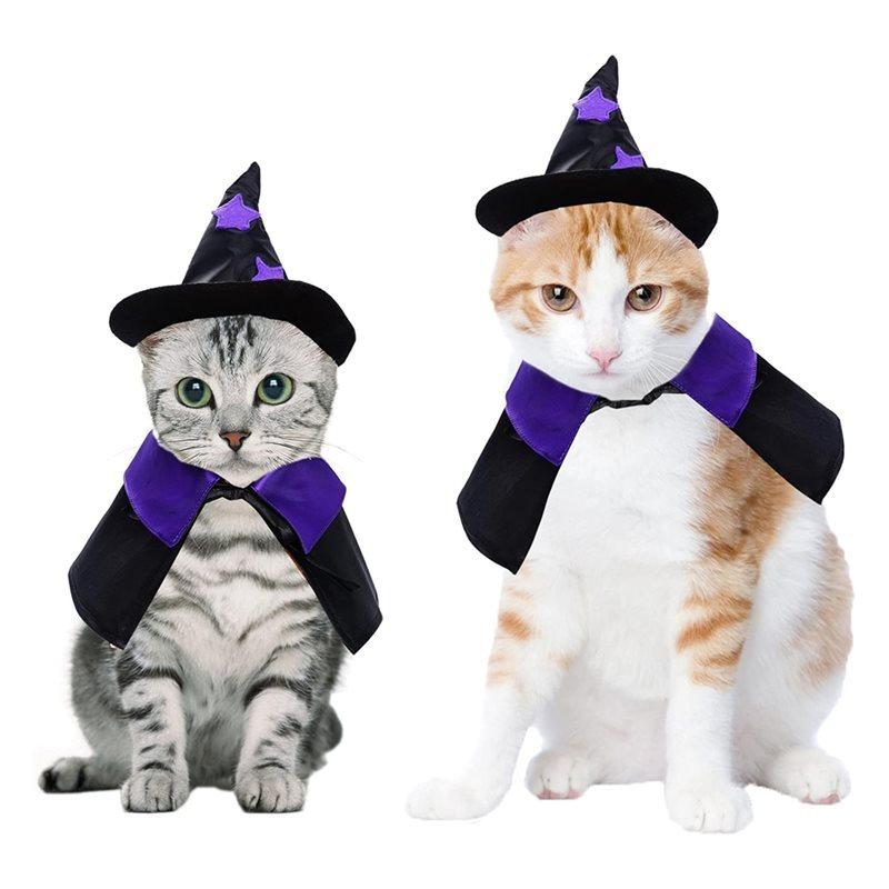 GIGI Halloween Pet Costume Cat Wizard Costume Funny Wizard Cat Clothes