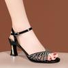 Woman Shoes High Heels Rhinestones 2025 Luxury Sandals for Women Asian Size On Sale Summer Comfortable Designer Sales Offer Shoe