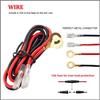 Car Power Cable with 10A Fuse - 60cm Automotive Wiring Harness with Ring Terminals for 12V/24V Accessories