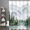 Watercolor Landscape Shower Curtain, Bathroom Decorative Shower Curtain, Waterproof Shower Curtain with Hooks