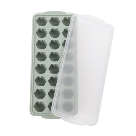 Ice Grid Mould Heart-shaped Ice Lattice Mold with Lid Stackable Easy To Remove Food Grade Silicone Tray Ice Cube Maker