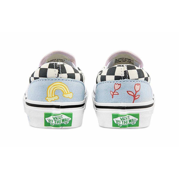 Vans Slip-On Series Casual Low-Top Kids Skate Shoes Kids Sneaker Pink Blue VN0A5KXM89C