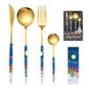 Christmas Starry Sky Western Food Tableware Set Spoon Hand Gift Hotel Home Steak Knife Box Fork Kitchen Dining Bar Garden