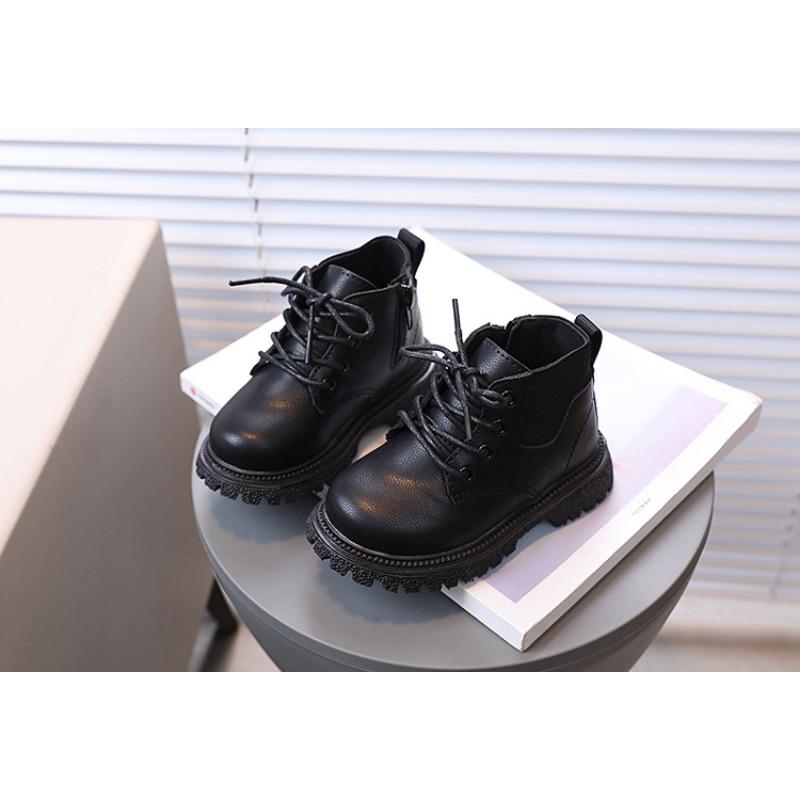 Осенне-зимняя новая детская обувь Детские ботинки Martin Ботинки для мальчиков в британском стиле Короткие ботинки для девочек Детская обувь Тенденция к одинарным ботинкам
