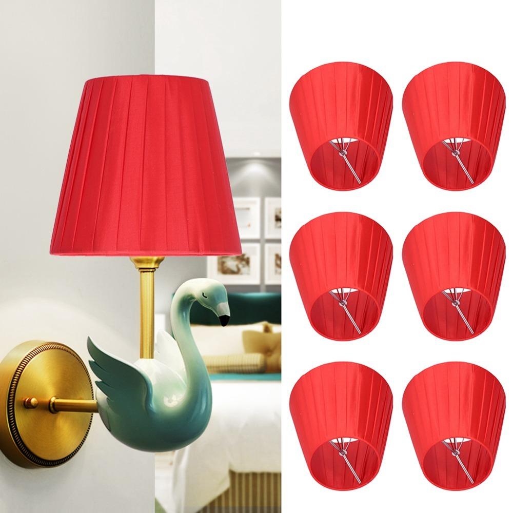 6PCS Clip On Design Cloth Lampshade Lightweight Wall Lamp Shade  Chandelier Replacement