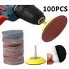 100pcs 3 In Polishing Pad Alumina Sanding Grit Drill Grinder Rotary Tools Accessories