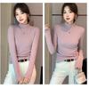 Autumn-Winter 2023 Women's Slim Fit Double-Sided Velvet Turtleneck Heating Long Sleeve Top