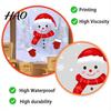 Waterproof Window Murals Christmas Static Clings, Smiling Snowman Decals with Snowflake Holiday Glass Clings Patterns, PVC Stickers for Home