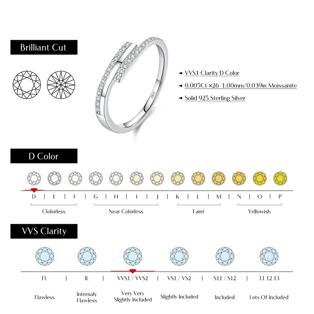 MODIAN D Moissanite Rings 925 Silver Trendy Sparkling Lab Diamond Geometric Finger Ring For Women Fine Jewelry