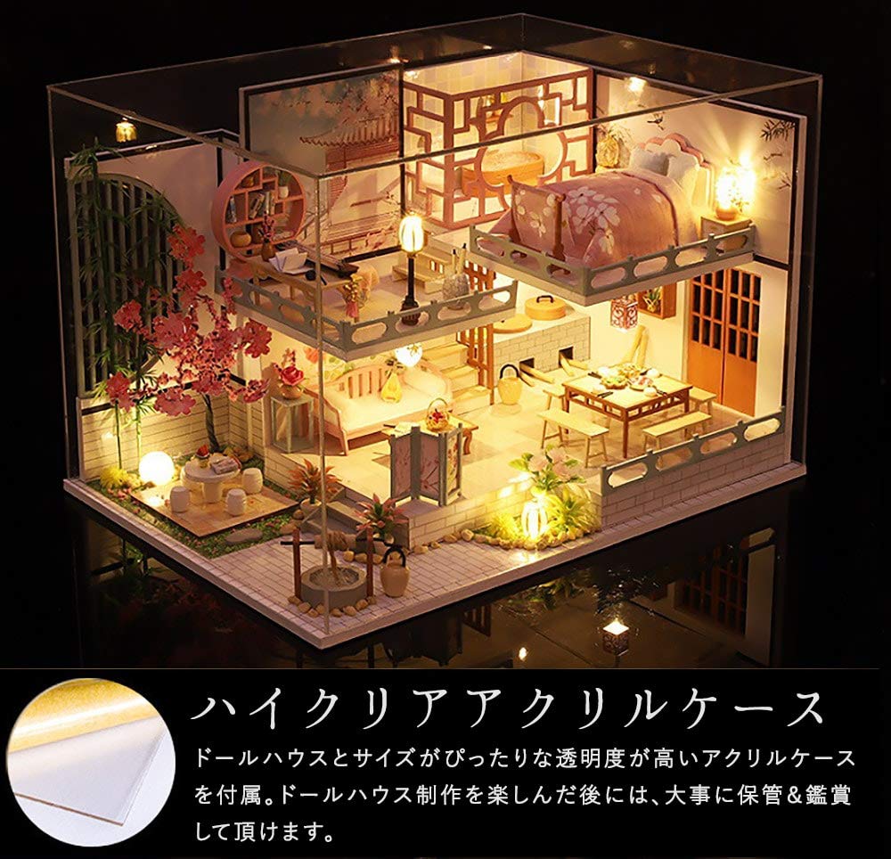 Moin moin кукольный домик миниатюрный набор для самостоятельной сборки модель комнаты в китайском стиле Китайский стиль Китайская вишня в цвету бамбук Большой размер, чтобы насладиться в полной мере