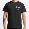 Summer Men Fashion Casual Short Sleeves Blooming Crocus Duo Black Tees Oversized T-shirts