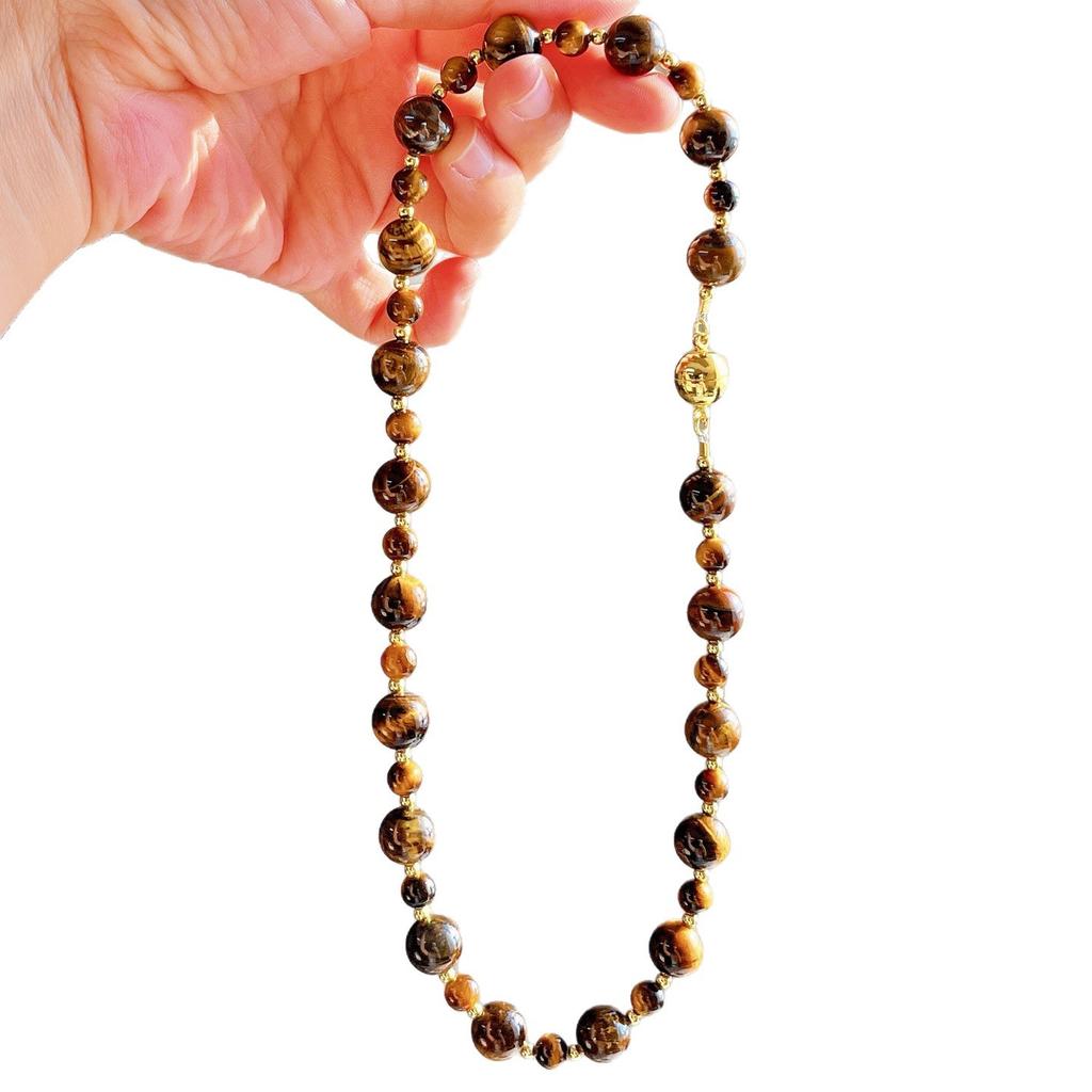 Maillard Natural Boutique Ожерелье из бусин Тигровый глаз Женская осенне-зимняя цепочка на ключицу Легкая роскошная цепочка для свитера Поддержка верности Восстановление